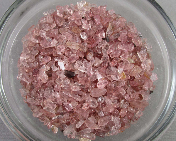 Strawberry Quartz Stone Chips 100g - Undrilled (G095-2)