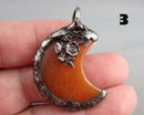 You Choose! Gemstone Moon Pendants