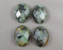 African Turquoise Faceted Cabochon 1pc 18x13mm C289