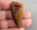 Tiger Eye Gemstone Horn Pendant Z028