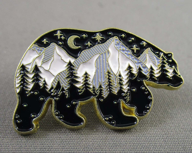 Bear in the Mountains Enamel Pin 1pc (BIN 90)