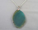 Agate Gemstone Pendant Necklace (Vintage) H142-3