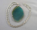 Agate Gemstone Pendant Necklace (Vintage) H142-3