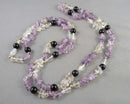 Amethyst & Quartz Gemstone Necklace (Vintage) H142-7