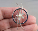 925 Sterling Silver Flower Brooch (Vintage) H142-9