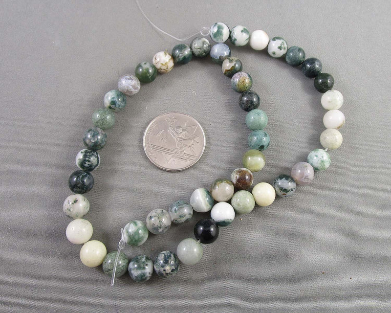 Tree Agate Beads 15" Strand (Various Sizes)