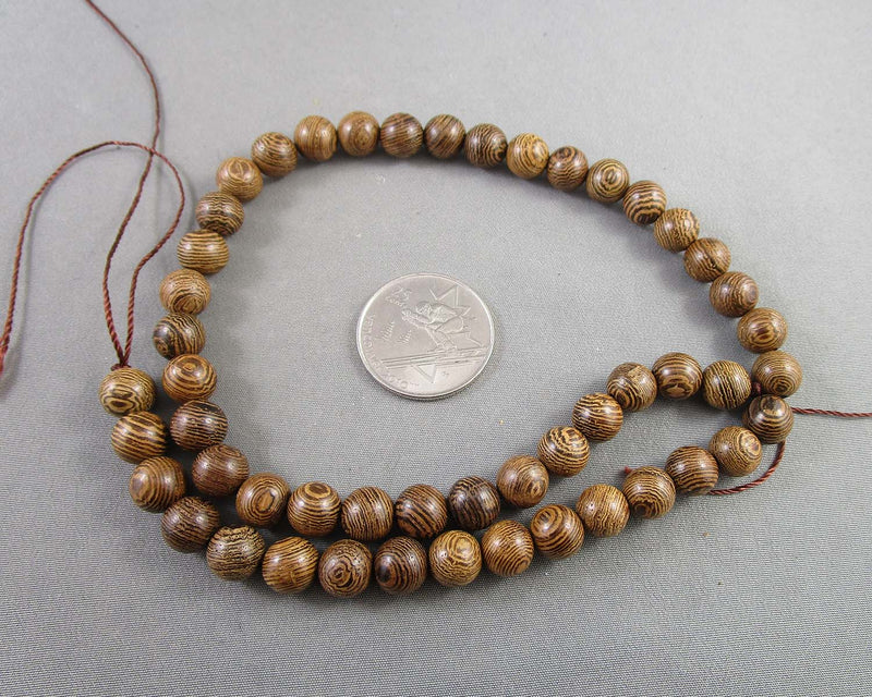 Wenge Wood Beads 8mm (C467)