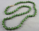 Jade Gemstone Necklace 925 Sterling Silver (Vintage) H142-14