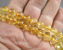 Citrine (Color Enhanced) Beads Round Various Sizes