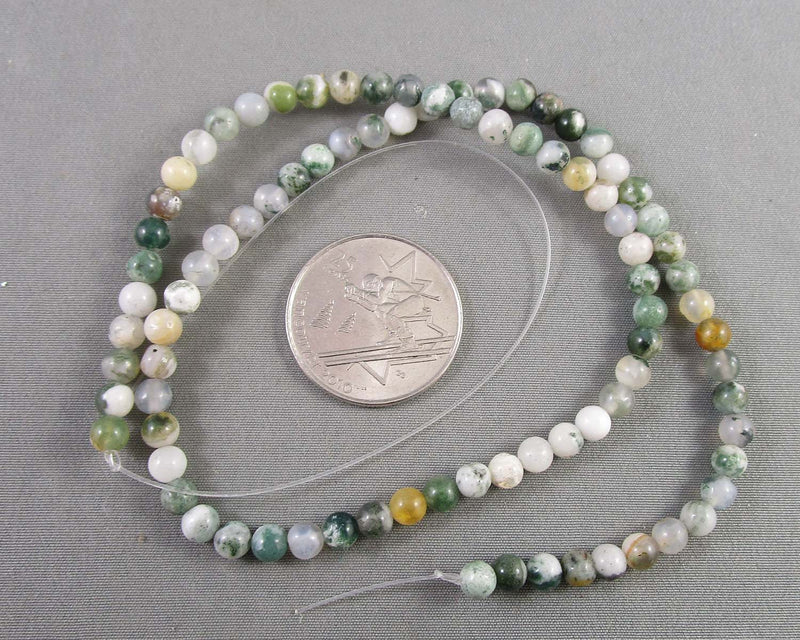 Tree Agate Beads 15" Strand (Various Sizes)