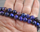Blue Galaxy Tiger Eye Beads Round 8mm (C117)