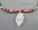 Quartz Gemstone Arrow Pendant Necklace (Vintage) H142-19