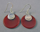 Carnelian Earrings 925 Sterling Silver H040-10 (Vintage)