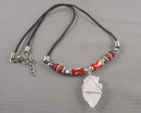 Quartz Gemstone Arrow Pendant Necklace (Vintage) H142-19