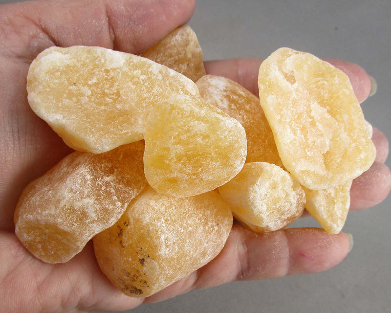 Orange Calcite Stones Raw 3pcs H084**