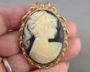 Cameo Brooch / Pendant (Vintage) H101-16