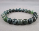 Moss Agate Gemstone Bracelet (Vintage) H101-17