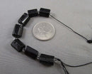 Black Tourmaline Faceted Column Beads C636