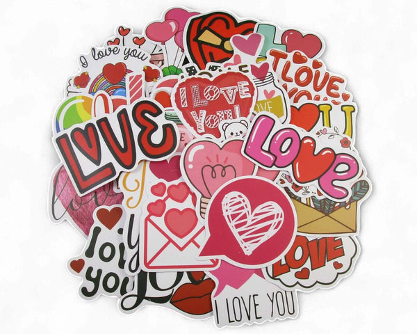 Love Sticker Pack - Waterproof PVC Stickers 50pc J121