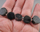Black Tourmaline Flat Nugget Beads C635