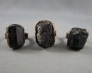 Black Tourmaline Gemstone Ring 1pc Z038