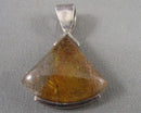 Golden Rutile Quartz Pendant 925 Sterling Silver (Vintage) H108-21