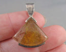 Golden Rutile Quartz Pendant 925 Sterling Silver (Vintage) H108-21