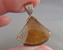 Golden Rutile Quartz Pendant 925 Sterling Silver (Vintage) H108-21
