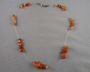 Carnelian Gemstone Necklace (Vintage) H137-21