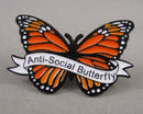Anti Social Butterfly Enamel Pin 1pc Bin 99
