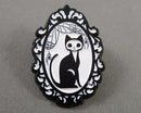 Spooky Cat in Mirror Enamel Pin 1pc Bin 90