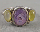 Amethyst & Citrine Ring Size 5 Sterling Silver 925 (Vintage) H129-27