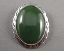 Jade Gemstone Pendant / Brooch (Vintage) H129-28