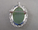 Jade Gemstone Pendant / Brooch (Vintage) H129-28
