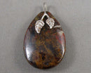 Pietersite Gemstone Pendant 925 Sterling Silver (Vintage) H141-26