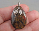 Pietersite Gemstone Pendant 925 Sterling Silver (Vintage) H141-26