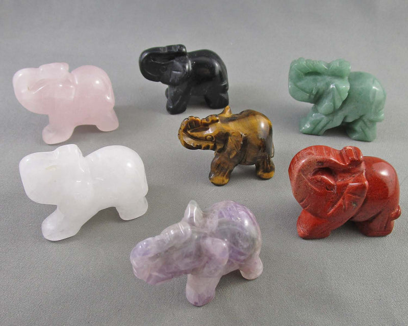 You Choose! Gemstone Elephant Statue 1.5" 1pc