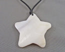 Mother of Pearl Gemstone Star Pendant Necklace (Vintage) H142-25