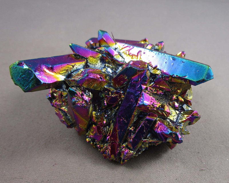 Rainbow Aura Quartz Crystal Cluster 1pc B036-1