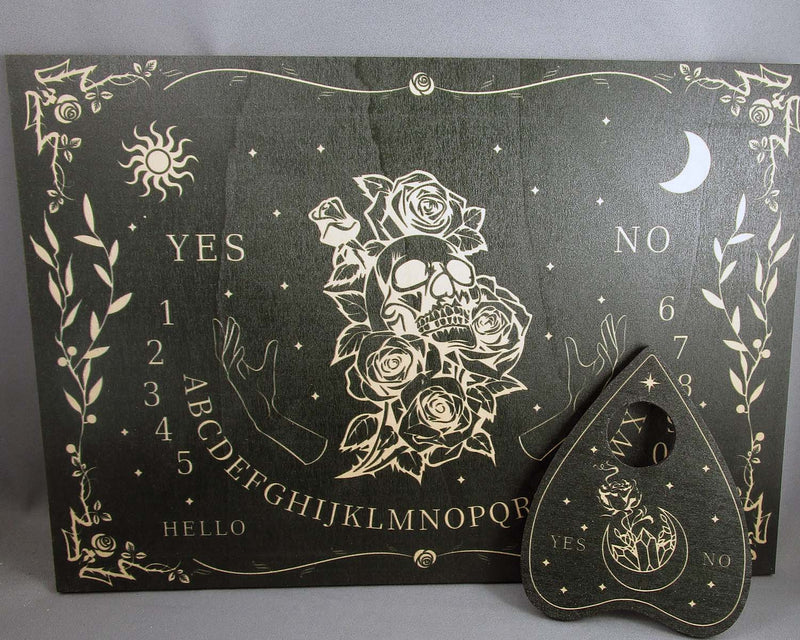 Black Spirit Board with Roses & Skull Design 1pc 4050-K