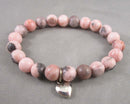Rhodonite Gemstone Bracelet Vintage H011-8