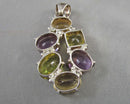 Sterling Silver Citrine & Amethyst CZ Crystal Pendant H011-13