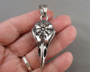Viking Raven Skull with Compass Symbol Stainless Steel Pendant Z037