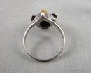 Amber Ring Size 7.5 (925 Sterling Silver) Vintage H011-17