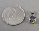 Mystic Topaz Gemstone Pendant 925 Sterling Silver (Vintage) H021-2
