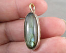 Labradorite Gemstone Pendant 925 Sterling Silver H011-24