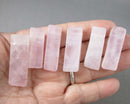 Rose Quartz Side Drilled Beads 4pc C614