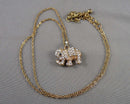 Rhinestone Elephant Necklace Vintage H021-14