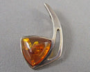 Amber Gemstone Pendant 925 Sterling Silver (Vintage) H021-19