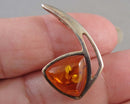 Amber Gemstone Pendant 925 Sterling Silver (Vintage) H021-19